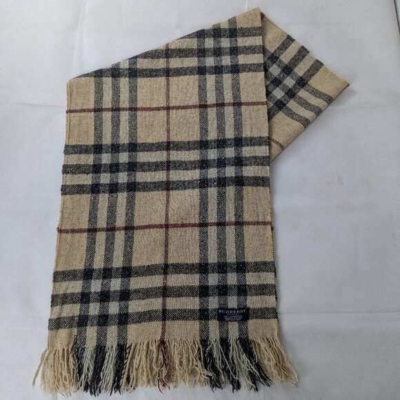 Burberry Accessories - Authentic Burberry Lambswool Check Scarf Beige Unisex